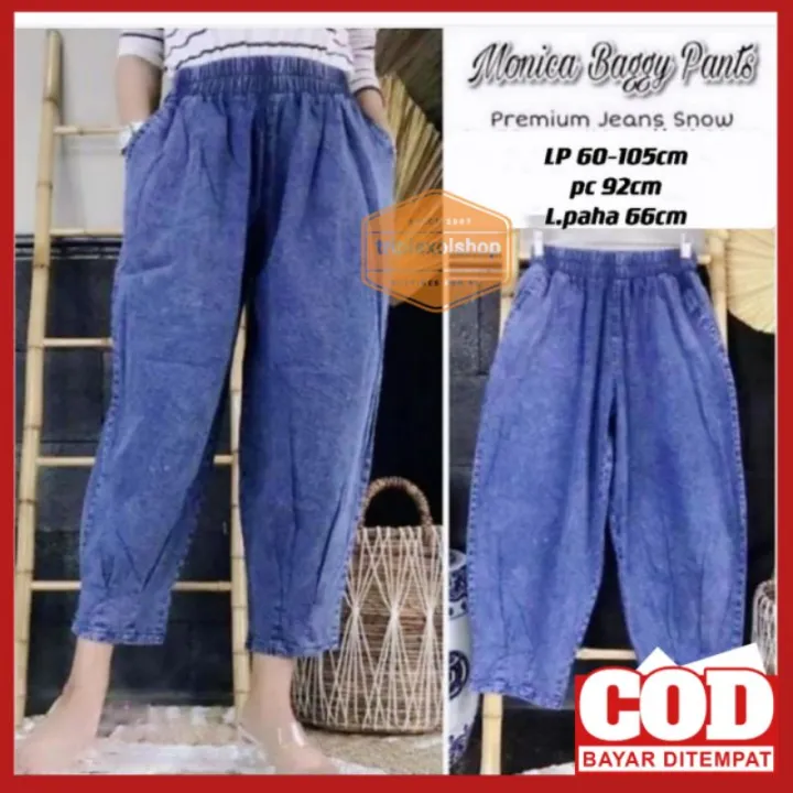XXX%20Celana%20Jeans%20Monica%20Baggy%20Pants%20Snow%20Allsize%20Pinggang%20Karet%20-%20Image%202