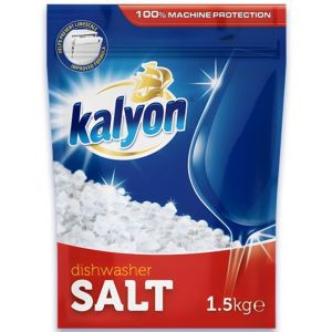 Kalyon Dishwasher Salt 1.5kg – Coarse Grain 99.9% Pure Softening Salt for Dishwashers | Prevents Limescale & Boosts Cleaning Power