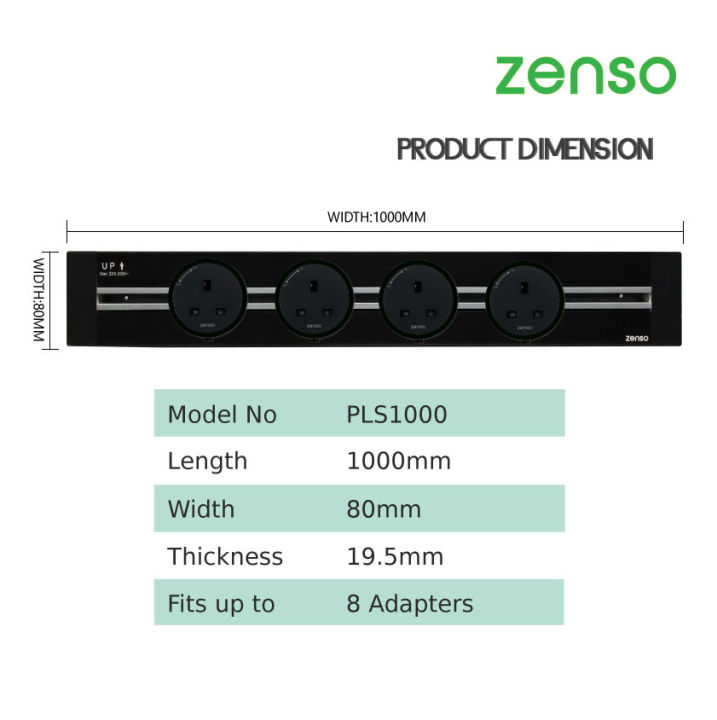ZENSO - Z.Line Power Track (Surface)- BLACK (All Sizes) + FREE 4unit ...