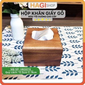 Hộp Đựng Khăn Giấy Bằng Gỗ Vuông Cao Cấp Phong Cách Tối Giản Sang Trọng Phục Vụ Nhà Hàng Quán Ăn Cafe Khách Sạn Resort Thủ Công Mỹ Nghệ