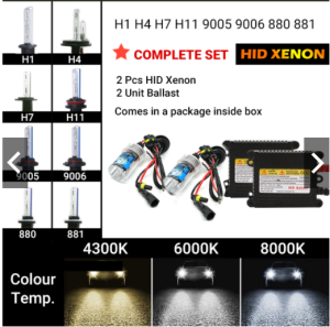 1SET *H1* Xenon HID Car Headlight Foglight Replacement Lampu Depan Kereta 4300K 6000K 8000K Ballast Plug and Play