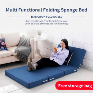 LIFE Foldable Mattress Single Mattress and Queen Foldable Bed / 4 Fold / 8cm Thickened Sponge Floor Tatami Mattress Sleeping Mat