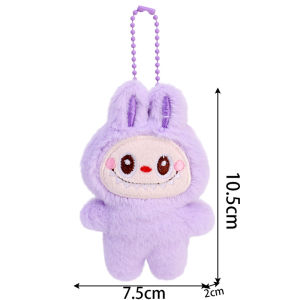 2 cái móc khóa labubu hoạt hình vải nhung dễ thương nữ Phụ Nữ Búp bê nhồi bông móc khóa quyến rũ Ba lô Mặt dây chuyền dây móc khóa trang trí