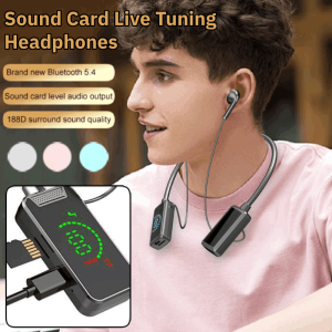 Live streaming Wireless Earphone Wireless Sound Card Live Broadcasting and Audio Editing Earphones Noise Cancelling Micophone