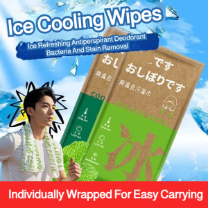 🔥 Absorbs Water In One Second🔥Cooling Wipes/skin-friendly Antibacterial Facial Wipes/sweat-absorbing Body Wipes/Cold sensation oversized wipes