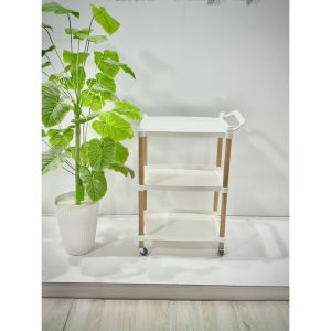 Kệ Ba Tầng Kệ Nail Mi Móng Tóc . Xe Đẩy Spa Ba Tầng . Xe Đẩy Gỗ 3 Tầng Cao Cấp - SPA88