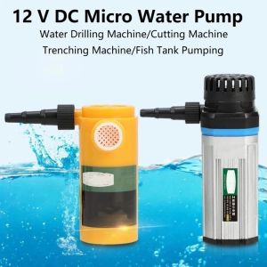 SKONHED Low Noise Mini Submersible Pump Self-priming Lift 10/15M 12V Small Water Pump Multi-purpose Dry-run Protection Aquarium Water Change Pump Fish Tank