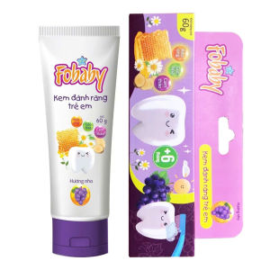 Kem Đánh Răng Cho Bé Fobaby Từ 6 Tháng – Nuốt Được Ngừa Sâu Răng Bảo Vệ Răng Sữa An Toàn Cho Trẻ Nhỏ