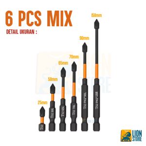 VHT 10pcs Mata bor Obeng Magnetik Set kepala mata obeng set Baja 1/4 Inci Bit 65mm set dan MIX