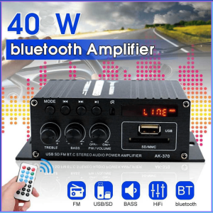 PENGIRIMAN CEPAT LEORY Penguat Daya Audio Bluetooth Car Power Amplifier 12V 40W AK370 / ampli mobil super bass 12v full bass truk 24 volt subwoofer sudah jadi mini rakitan / amplifier full bass subwoofer bluetooth mobil rakitan