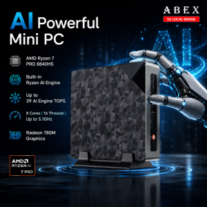 ABEX Mini ONE | AI Desktop PC | AMD Ryzen 7 Processor | 32GB RAM 1TB SSD | Office Work Home Student | Radeon 780M Graphics | SG Local Brand