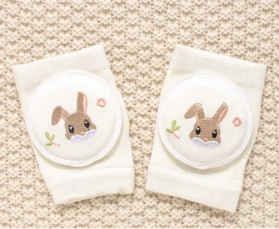 [SG Ready Stock] SOC006A Baby Boy Girl Crawling Pad Baby Knee Elbow Guard Socks Embroidered details [Little Gems] Breathable Durable Cute unisex bear bunny