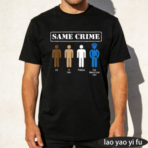 [Local Stock] HBESTY  Same Crime Different Sentence Satirical Graphic Print T-Shirt Men Cotton Summer Daily Wear Casual Statement Short Sleeve Tee