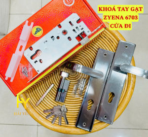 Khóa tay gạt ZYENA 6703 cửa đi 50x250mm - inox 201 tim sắt dành cho cửa nhôm cửa gỗ cửa sắt đố 4x8