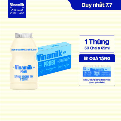 [CHỈ GIAO TRONG BÁN KÍNH 15KM] Thùng Sữa chua uống Probi Ít Đường chai x 65ml - 50 chai/Thùng Yogurt