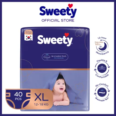 Sweety Gold Pants Baby Diapers XL – 12H Absorbency & Air Comfort Tech (40 pcs)
