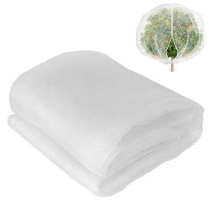 HUGHES Drawstring Plant Cover Bags with Zipper Mesh Fruit Insect Netting Bug Netting Thickened Garden Netting for Protecting Plants Fruits