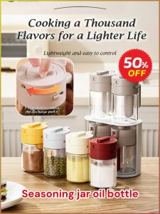 โถปรุงรส มัลติฟังก์ชั่น ทนต่ออุณหภูมิสูง ชุดหม้อน้ำมันกระติกน้ำร้อนปรุงรส เบาและควบคุมง่าย สีเทา