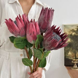 GOLFDIN 67/70cm Artificial Flower Large Multicolor Artificial Artichok Flower High Quality flocked Floral Arrangement Home Decoration