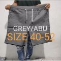 Bisa COD  Celana Pendek Pria Dewasa Jumbo - Celana Chino Rip Pinggang Karet Kolor Elastis. 