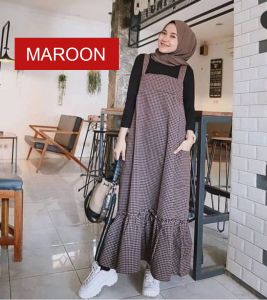 Ilona - Sahira Overall Jumpsuit Dress Baju Kodok Wanita Bahan Katun Jumbo Korean Style