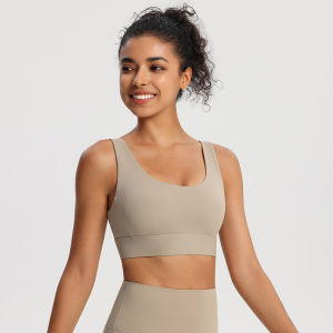 Women Sports Bra U-back Yoga Bra Comfort Fixed Bra Pads With Back Buckle Gym Dance Pilates Daily Wear