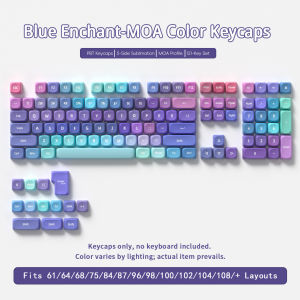 MOA Profile 121keys Blue Enchant Color Theme PBT Dye Sublimation Keycap set for Mechanical Keyboard