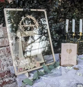 Y4Y Heart Wedding Message Frames Wedding Decoration Items Love Signing Table Wooden Crafts Wedding Party Signing Table