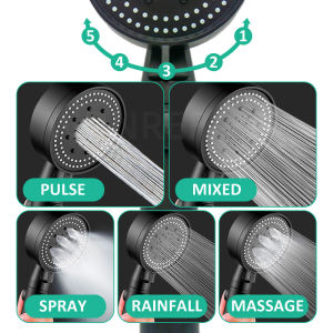 Hand-Held Shower Head Shower Hand-Held Shower Tube Set Five-Speed Sdjustable Shower Head Bathroom Shower Accessories