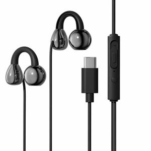 S18 Clip-On Earphones Headphones Type-C 3.5mm Wired With Mic Not In-Ear HiFi Headsets Sound Earbuds