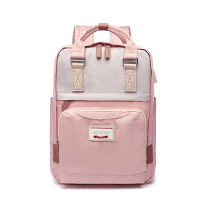 MINGKE Laptop Bag 13 14 15.6 inch Backpack Schoolbag for Women USB Patchwork Water resistant Shockproof Leisure Student