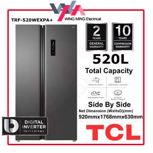 TCL 486L Side-by-side 2-Door Refrigerator (TRF-520WEXPA+) Peti Sejuk/Fridge/冰箱