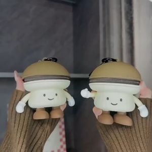 Cartoon Vegetable Coin Bag with Handle Mini Soft Reusable Earphone Case Coin Purse Portable Pendant