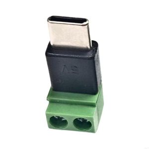 WININ Cổng Type C Nam 5V sang 2 Pin Bộ chuyển đổi USB C sang đầu nối 2 chân Chuyển đổi sạc Không thể truyền dữ liệu Không cần hàn đầu nối màu xanh lá cây Chuyên nghiệp Đầu nối không cần hàn Đầu kết nối nhanh của bộ chuyển đổi Điện thoại Laptop