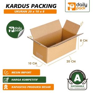 KARDUS PACKING POLOS UKURAN 20X10X8 cm