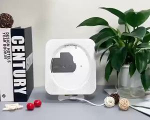 CD Player Portátil Com Controle Remoto  Reprodutor De Bluetooth Montagem Na Parede Tampa De Poeira Visor LCD  Alto-Falantes Duplos Integs E Rádio Boom Home FM  Porta USB  Entrada AUX  Cartão TF