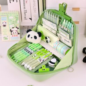 MARINI 90 Degree Large Opening Pen Bag 12-Layer Large Capacity Pen Storage Bag Fashion Round Zipper Stationery Organizer Student