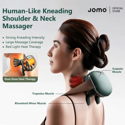 ✅SG Ready Stocks✅ JOMO Human-Like Kneading Shoulder & Neck Massager Heat Therapy Wide Massage Coverage Gift