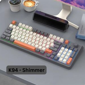 Bàn phím giả cơ không dây gaming XUNFOX K94 - Bàn phím chơi game thiết kế 94 phím kết nối 3 chế độ và đèn led 7 màu đẹp
