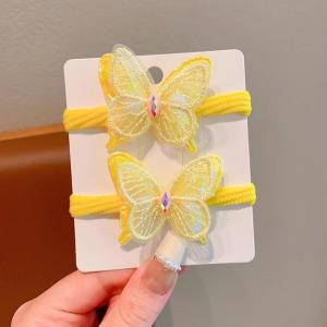 Childrens sequin butterfly hair loop hair rope girls harmless hair towel loop girls high ponytail tie hair accessory