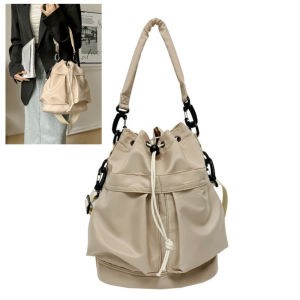 Tas Selempang Wanita Serut Nylon Bucket Drawstring Shoulder Bag Korea Fashion JCTS223