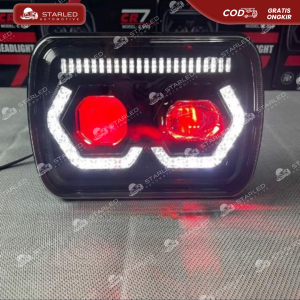 Lampu Utama Double Biled L300 Biled Devil Cahaya Flat Ukuran 5x7 inch Lampu depan L300 Taff