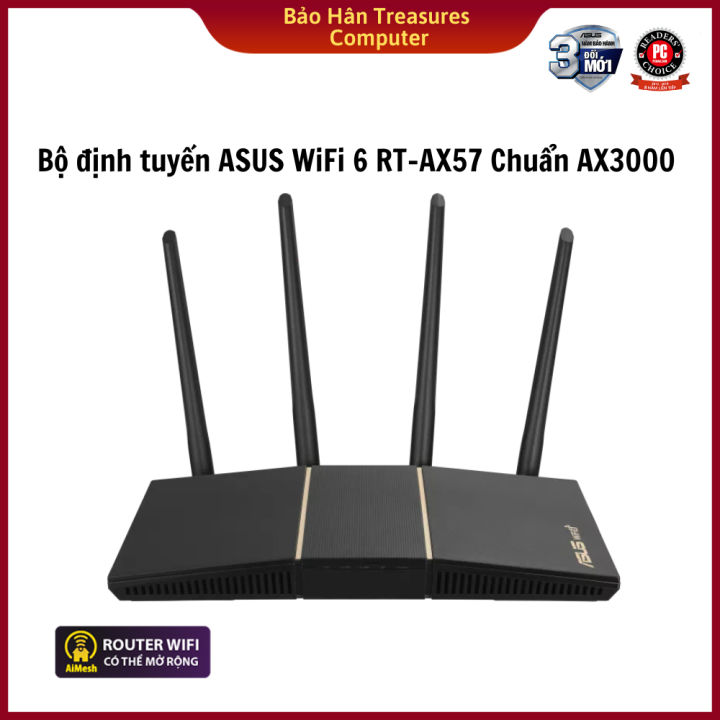 Bộ Phát Wifi - Router Wifi ASUS RT-AX57 AX3000 Dual Band WiFi 6 Router (Router WiFi có thể mở rộng) Hàng Chính Hãng