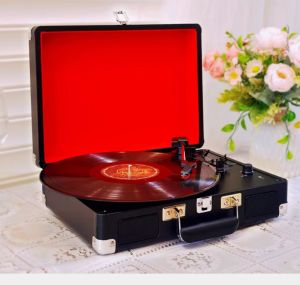 【Local seller +COD】Turntable With Speakers Vintage Phonograph Record Player Stereo Sound Blue EU-type