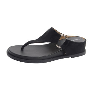 [Free Shipping] Retro Platform Flip-Flops For Women 2026 Summer Open-Toe Sandals Wedge Heel Vacation Style Beach Shoes With Hidden Height Increase