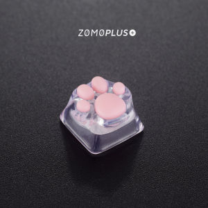 ZOMO 3D Printing Transparent Keycap Cute Cherry Blossoms Resin Cat Claw Keycap Personalized Mechanical Keyboard Cat Claw Keycaps for Girls/Gifts