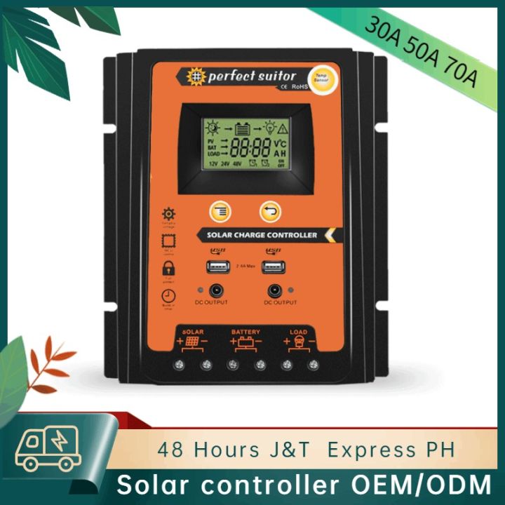 30A Contrôleur De Charge Solaire LCD Affichage 12 V 360 W Panneau Solaire 24 V 7