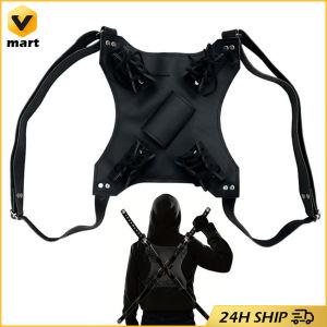 Back Scabbard Belt Strap Katana Two Scabbard Pu Leather Strap Strap Leather Belt Back Scabbard Dual Sword Adjustable Strap with Shoulder Straps Sword Frog Holster