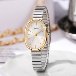New arrivalFashion Womens Watch   Womens Steel Belt ins Style High-Grade Oval Steel Strap Bracelet All-Match Quartz Watch