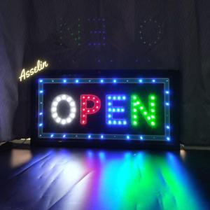 ป้ายไฟสำเร็จรูป รุ่น OPEN-ขละสี ป้ายไฟLED ตกแต่งร้านค้า (ขนาด48X25X2ซม.) มีบริการรับทำป้ายไฟ LED